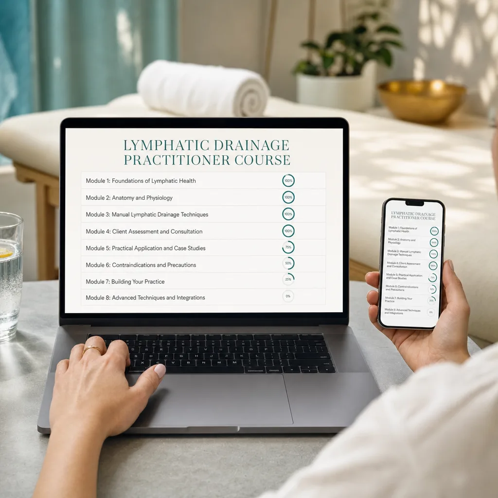 The complete course: 8 modules and 42 lessons in the Lymfa platform